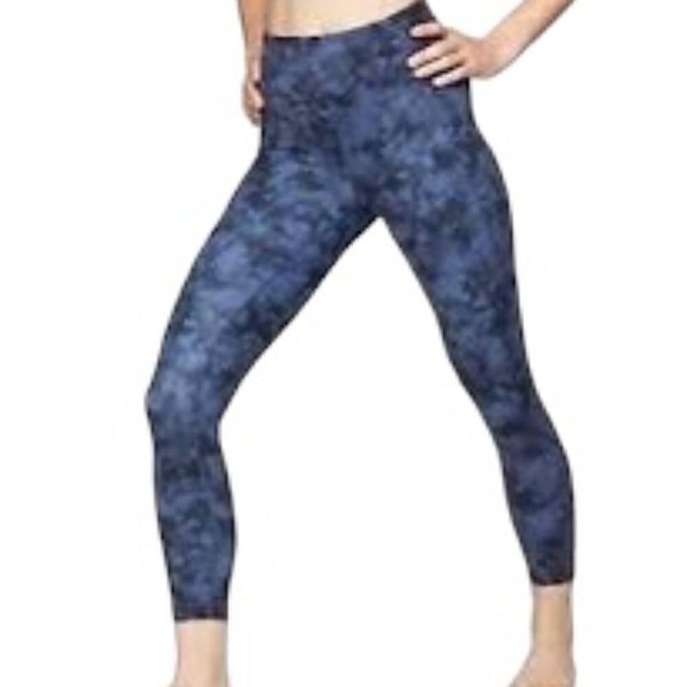 Athleta Powervita Blue Tie Dye 7/8 Leggings Medium